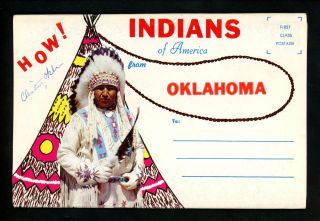 Postcard Folder Native American Indians Oklahoma Traditional Dress Apache Chrome