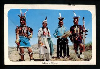 Postcard Folder Native American Indians Oklahoma Traditional Dress Apache Chrome 2