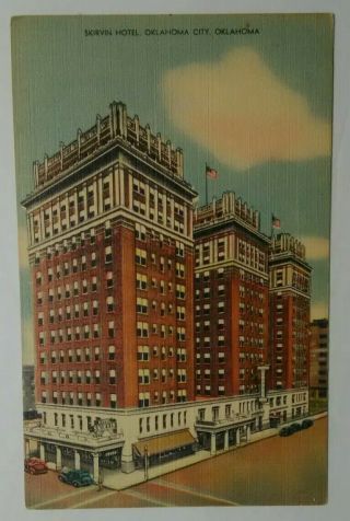Vintage Linen Oklahoma City Postcard Skirvin Hotel Drug Store