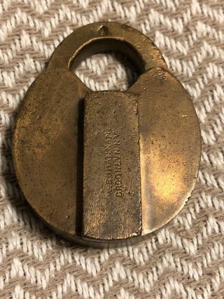 Antique Miniature W.  Bohannan Brooklyn Ny Brass Heart Padlock No Key