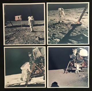 18 Apollo 11 Vintage NASA Glossy Photos A Kodak Paper Complete Set Armstrong 8” 2
