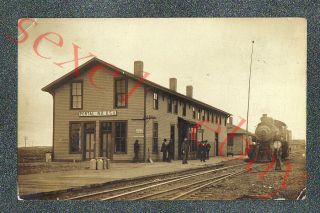 Portal North Dakota Depot & Train - Circa 1911 Rppc Photo Grade 3