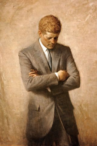 Posthumous Official Presidential Portrait Of U.  S.  President John F.  Kennedy