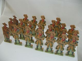 Mcloughlin Brothers Paper Soldier: 19 Boys Scouts,  3 Patrol Leaders,  Wood Stands