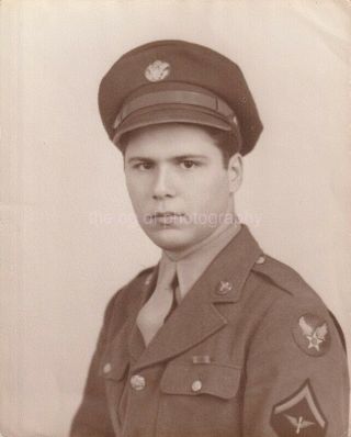 Military Man 8 X 10 Found Photograph Vintage B,  W 94 1 D