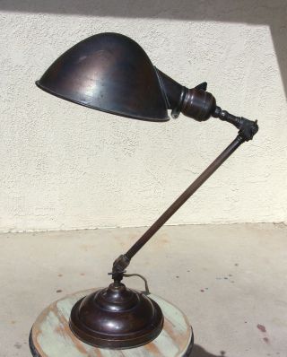 Vintage Industrial Brass Desk Lamp Hubbell Socket
