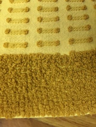 Vintage Morgan Jones Gold Butterscotch Colored Chenille Full Bedspread Dot Dash