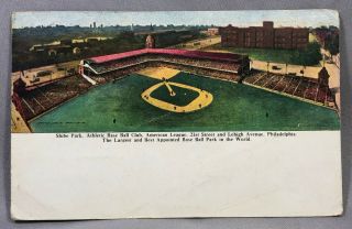 1909 Shibe Park Pennsylvania Philadelphia Baseball Postcard Athletics Ballpark