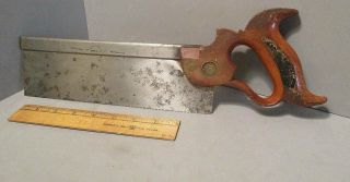 Old Tool Early Henry Disston & Sons 10 Inch Back Saw Great User