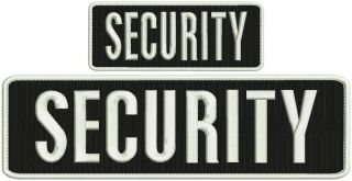Security Embroidery Patch 3x10 And 2x4 Hook All White