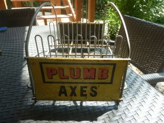 Rare Vintage Plumb Axes Store Counter Top Display 2 Sided Advertising