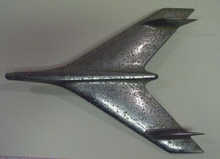 Vintage 1950s Airplane Jet Rocket Chrome Hood Ornament 3731752 14 " L X 10 1/2 " W
