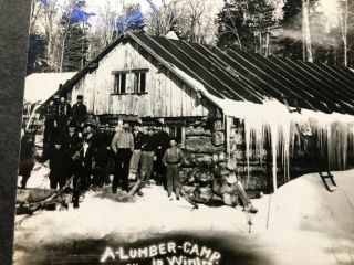RPPC - Adirondacks NY - Lumber Camp in Winter - Beach 34 - York - Logging Industry 2
