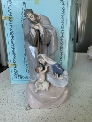 Lladro “blessed Family” Figurine 1499 Joseph,  Mary And Baby Jesus Perfect