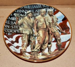 Official Friends Of Vietnam Veterans Franklin Memorial Plate 3soldiers 181g