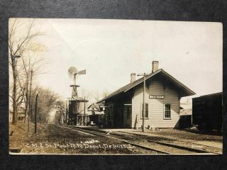 Rppc - Dewitt Ia - Cm & St Paul Rr Depot - Cr Childs - Iowa - Railroad Station - Clinton Cty