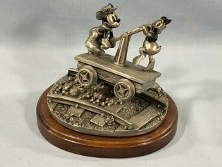 Chilmark Fine Pewter " Riding The Rails " Disney Mickey Mouse & Donald Duck 1995