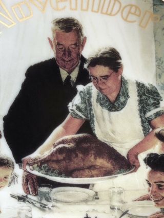 Norman Rockwell : For All Time “November : Thanksgiving” 6 Inch Porcelain Plate 4