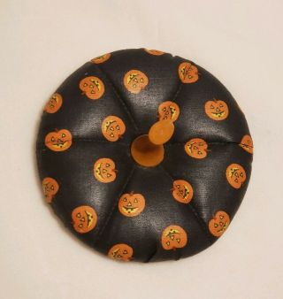Longaberger 1996 Small Pumpkin Basket Fabric Lid - Black Orange