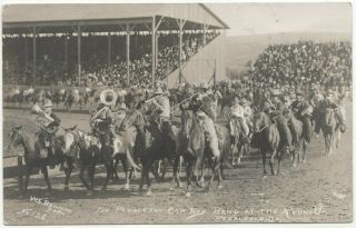 1912 Rppc Pendleton Round - Up Oregon Cowboy Band On Horseback; Bowman Photo