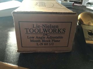Lie - Nielsen Toolworks L - N 60 1/2 Low Angle Mouth Block Plane w/ Box & Paperwork 2