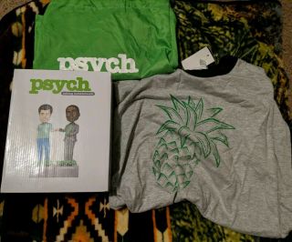 Psych Talking Bobbleheads - Shawn & Gus - W/shirt And Bag