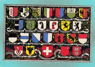 Small Old Postcard Of Heraldry Of Kanton`s Of Switzerland,  E1.