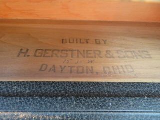 Vintage 1940 ' s GERSTNER Machinist Tool Box Oak Wood w/Key 5