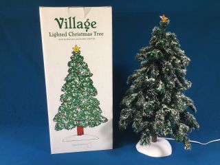 Dept 56 Snow Village Lighted Christmas Tree W/ 50 Mini Lights 52690 15 " Tall