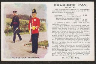 Ww1 Soldiers Pay Infantry The Suffolk Regiment Gale & Polden Postcard Military