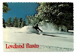 Loveland Basin Colorado Postcard Snow Skiing Rocky Mountain Powder Unposted