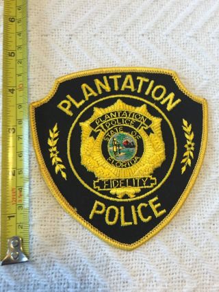 Plantation Fl Florida Police Department Police Patch Official Large