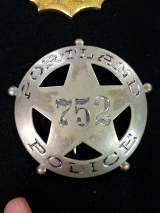 Pre WW2 1930s Obsolete Portland (Oregon) Police Badge 752 by Irwin Hodson 2