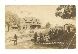 Pennsylvania Railroad Station Depot Rppc Newark,  De C 1910