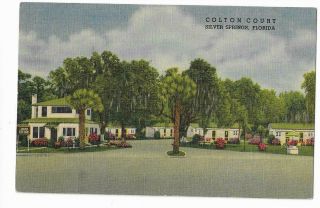 Colton Court,  Hwy 40,  Silver Springs,  Fl 1956 Linen Postcard