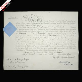 Royalty King George V England Signed Military Commission Appointment Document Uk