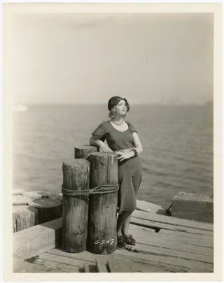 Helen Twelvetrees On Seaside Dock Vintage 1930 Pre - Code Her Man Photograph