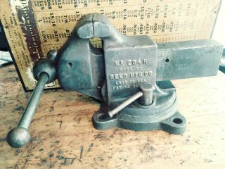 Reed Mfg Co Vintage No.  204r Bench Vise 4 " Jaws Swivel Blacksmith Anvil Erie Pa