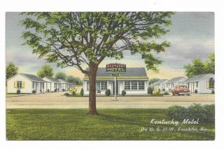 Kentucky Motel,  Us 31w,  Franklin,  Ky Linen Postcard