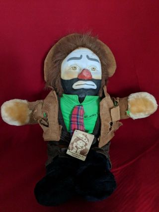 Flambro Emmett Kelly Jr 20 " Clown Doll With Tag Vintage Stuffed Plush