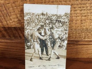 Real Photo Pc/1908 Boxers Billy Papke & Stanley Ketchel At Vernon,  Calif Arena