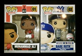 Funko Pop York Yankees Babe Ruth 02 And Muhammad Ali 01 Sports Legends.