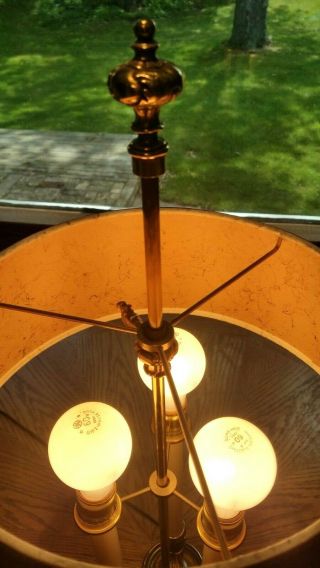 Vintage Stiffel Solid Brass Bouillette Decor 3 way Candlestick Desk Table Lamp 4