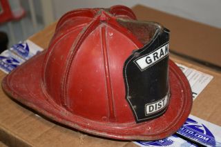 Vintage Cairns & Bros Fire Fighter Department Rescue Red Leather Helmet