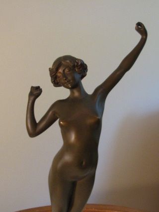 Antique Bronze Figurine Sculpture Nude Woman by Artist Paul Philippe Signed 2
