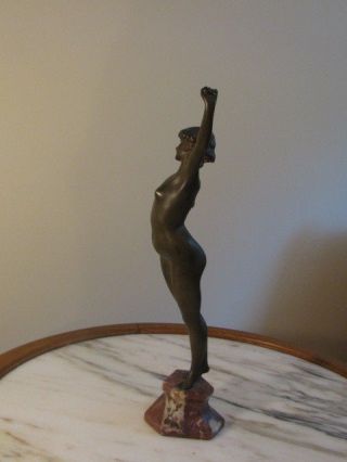 Antique Bronze Figurine Sculpture Nude Woman by Artist Paul Philippe Signed 3