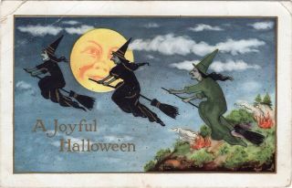 Halloween Postcard,  Published By Whitney,  " A Joyful Hallowe 