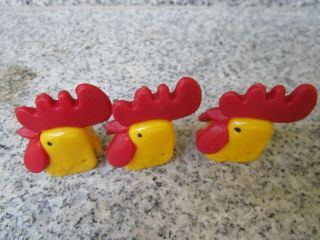 Pez No Feet Parts 3x Head Yellow Rooster