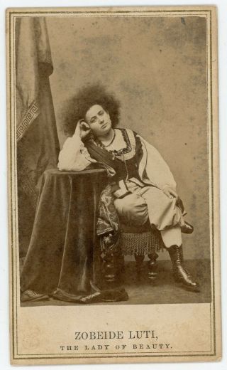 Zubeide Luti The Lady Of Beauty Circassian Circus Sideshow 1860s Cdv Photo