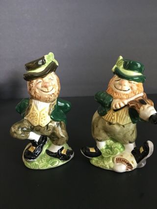 Vintage Lucky Lepricans Fitz &floyd 1988 - Salt And Pepper Shakers